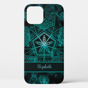 Case-Mate iPhone Case Elégant et élégant Turquoise Doodle Art Mandala Fl