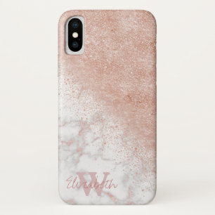Etui iPhone Case-Mate Élégant faux rose en or confetti image en marbre b