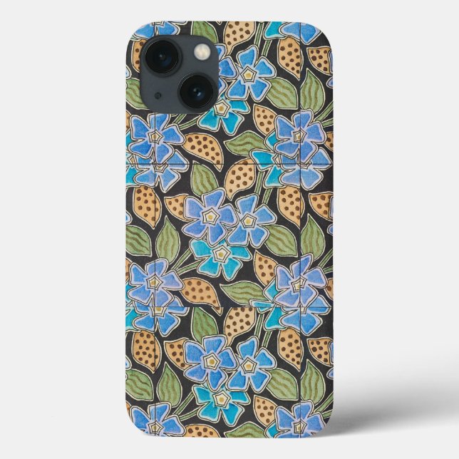 Coques Case-Mate iPhone Élégant Fleur Bleu Périwinkle Floral Classic (Verso)
