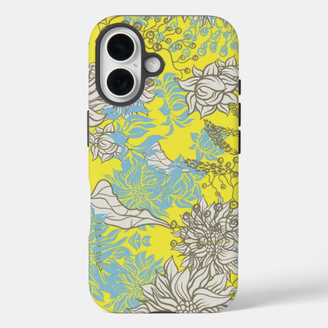 Coques Case-Mate iPhone Élégant Fleur sauvage chic jaune (Verso)