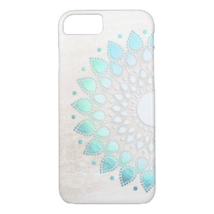 Coque iPhone 8/7 Élégant floral de Lotus Turquoise