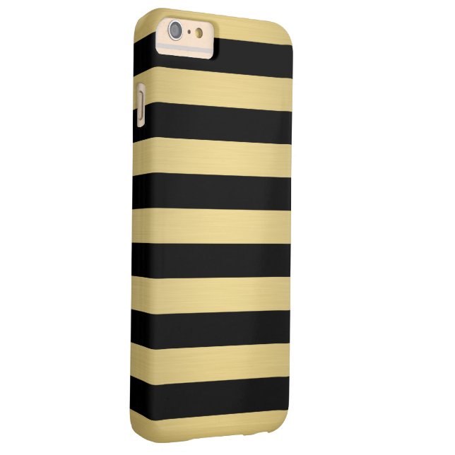 Coques Case-Mate iPhone Elégant Gold Black Stripes Métallo Luxe (Dos/Droite)