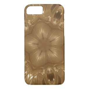 Coque iPhone 7 Elégant Gold Brown Kaleidoscope Star Design