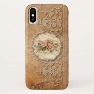 Case-Mate iPhone Case Élégant Gold Embossé Style Filigree et Rose