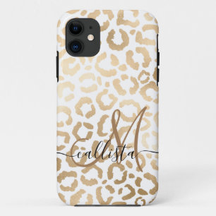 Case-Mate iPhone Case Elegant Gold White Leopard Cheetah Animal Print