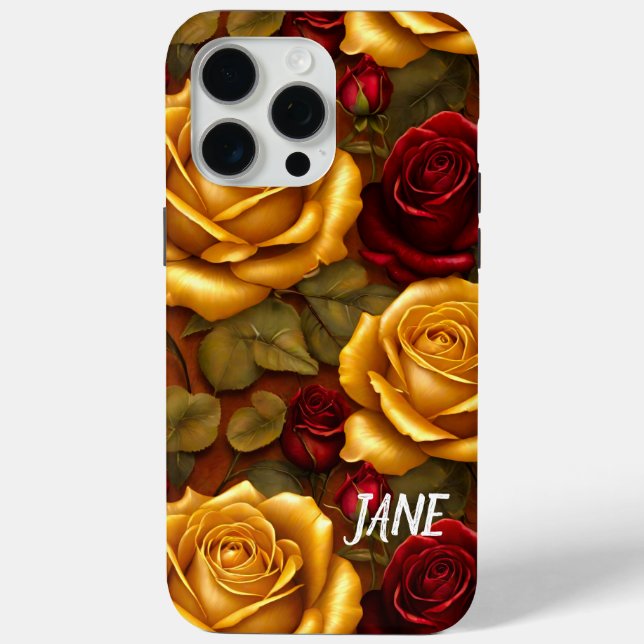 Coques Case-Mate iPhone Élégant Golden Roses Valentines Spécial (Verso)