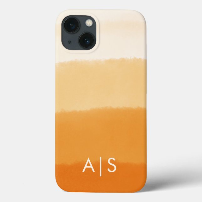 Coques Case-Mate iPhone Élégant Initiales Monogrammes Citrouille Orange Om (Verso)