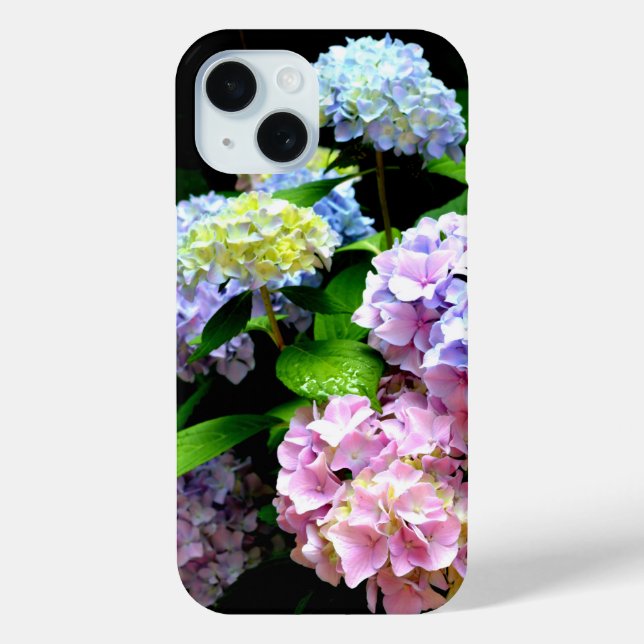 Coques Case-Mate iPhone Elégant jardin Hydrangea rose bleu violet fleuri (Verso)