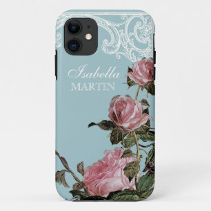 Etui iPhone Case-Mate Élégant Jardin rose rose rose rose bleu bleu Vinta