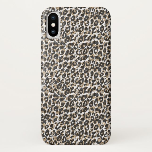 Coques Case-Mate iPhone Élégant léopard poster de animal motif (Dos)