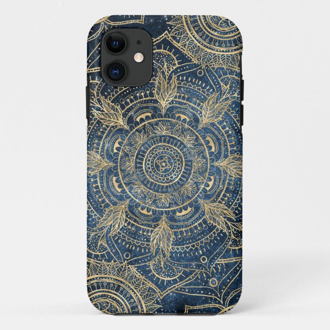 Coques Case-Mate iPhone Elégant Mandala Blue Whimsy Design (Dos)