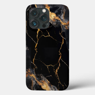 Case-Mate iPhone Case Elégant marbre noir Veines dorées