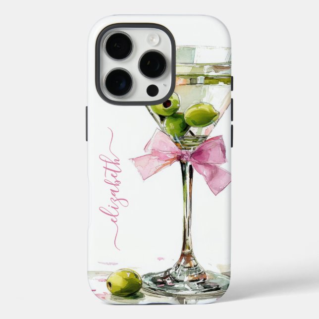 Coques Case-Mate iPhone Élégant Martini Monogrammé (Verso)
