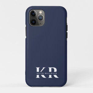Case-Mate iPhone Case Élégant minimaliste Monogramme bleu marine