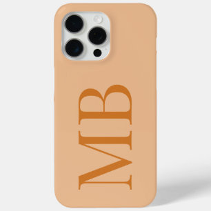 Coque iPhone 15 Pro Max Élégant minimaliste orange Monogramme initial