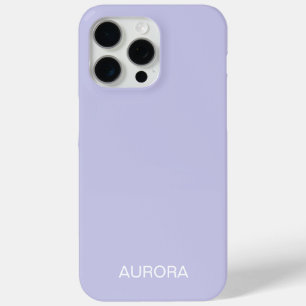 Coque iPhone 15 Pro Max Élégant Misty Lilac Nom personnalisé -