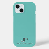 Élégant Modèle Monogramme Turquoise bleu vert