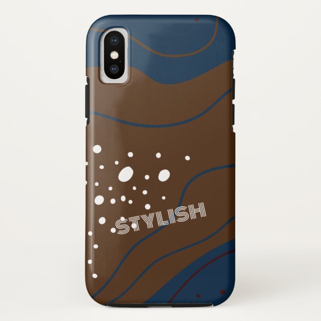 Coques Case-Mate iPhone Élégant & Moderne Bleu & Blanc  (Dos)