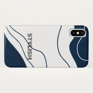 Case-Mate iPhone Case Elégant & moderne bleu & blanc
