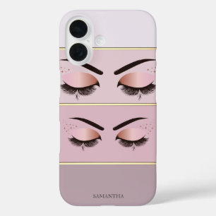 Coque Pour iPhone 16 Élégant Moderne Chic Rayé, Cils