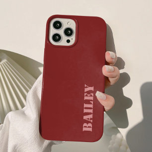 Coque Pour iPhone 15 Élégant moderne Deep Red Custom