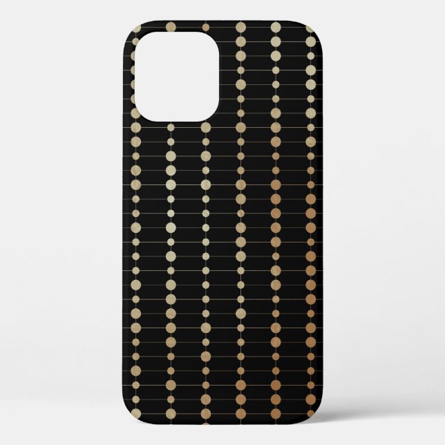 Coques Case-Mate iPhone Elégant moderne perles d'or cercles Motif points | (Verso)