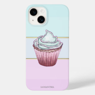Coque Pour iPhone 14 Elégant Moderne Striped, Cupcake