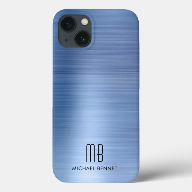 Coques Case-Mate iPhone Elegant Monogram Blue (Verso)