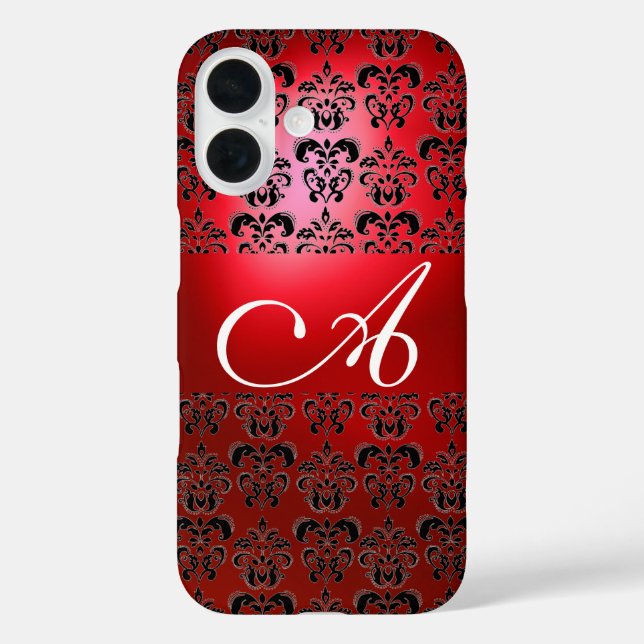COQUES Case-Mate iPhone ÉLÉGANT MONOGRAM DE DOMMASQUES NOIR ROUGE (Verso)