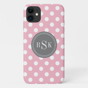 Case-Mate iPhone Case Élégant Monogram Trio Pois rose