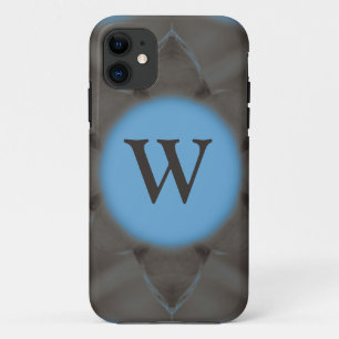 Coque Case-Mate Pour iPhone Élégant monogramme bleu gris