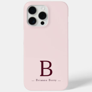 Coque iPhone 15 Pro Max Élégant Monogramme Blush
