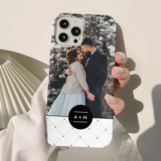 Coques Case-Mate iPhone Élégant monogramme circulaire (Créateur téléchargé)