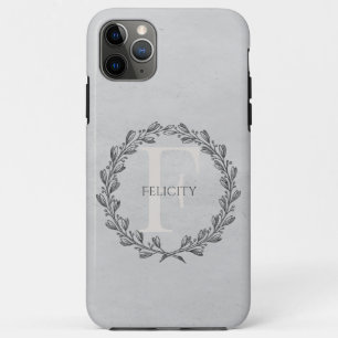 Case-Mate iPhone Case Élégant monogramme de couronne Gris