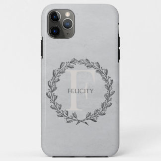 Case-Mate iPhone Case Élégant monogramme de couronne | Gris