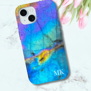 Coque Pour iPhone 15 Élégant Monogramme initial coloré moderne tendance
