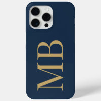 Élégant Monogramme initial minimaliste d'or bleu m