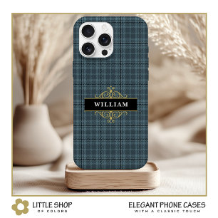 Coque Pour iPhone 15 Élégant Monogramme or plaqué gris