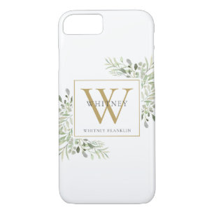 Case-Mate iPhone Case Élégant Monogramme Or Verdure