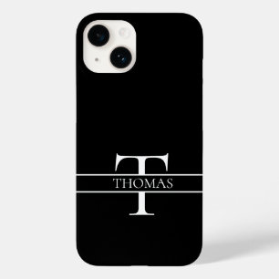 Coque Pour iPhone 14 Élégant Monogramme Personnalisé Nom Personnalisé