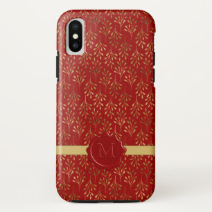 Case-Mate iPhone Case Élégant Monogramme Red Wax Seal Gold Leaf Motif