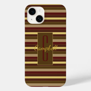 COQUE POUR iPhone 14 ÉLÉGANT MONOGRAPHIE MASCULINE HORIZONTAL STRIPE BR