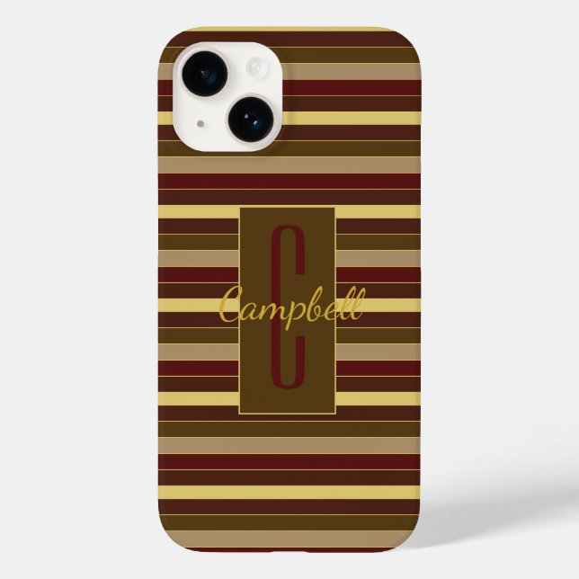 COQUES Case-Mate iPhone ÉLÉGANT MONOGRAPHIE MASCULINE HORIZONTAL STRIPE BR (Verso)