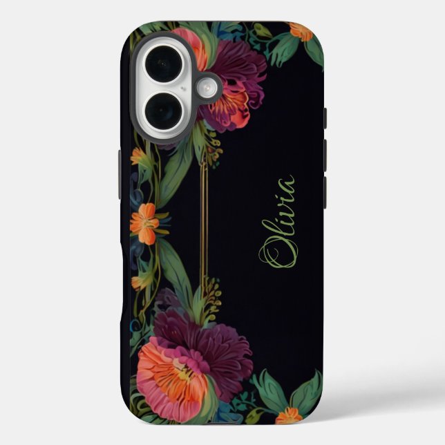 Coques Case-Mate iPhone Élégant moody rose poachy boho floral (Verso)