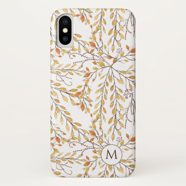Coques Case-Mate iPhone Élégant Motif de feuillage d'automne personnalisé (Dos)