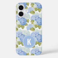 Élégant Motif de fleurs d'hydragea bleu
