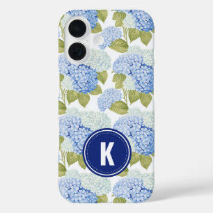 Coque Pour iPhone 16 Élégant Motif de fleurs d'hydragea bleu