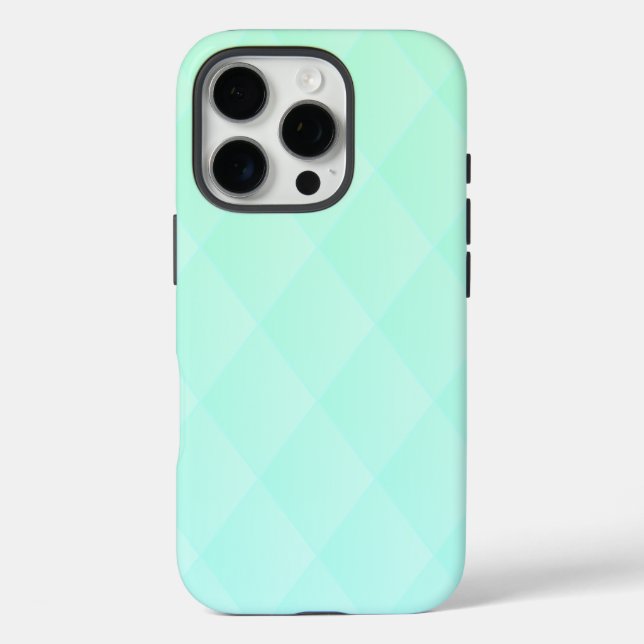Coques Case-Mate iPhone Élégant Motif diamant en Mint Green Ombre (Verso)