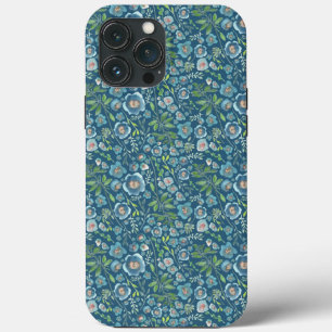 Case-Mate iPhone Case Élégant motif floral vert bleu