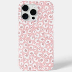 Coque iPhone 15 Pro Max Élégant Motif léopard Rose or rose blanc